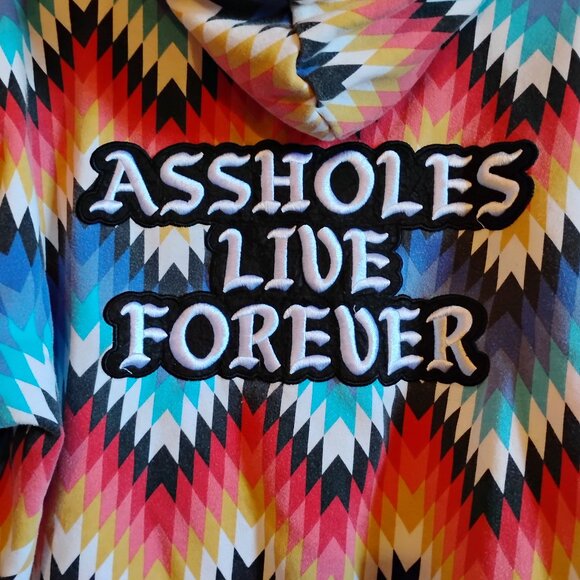 Men's Multicolor XL Assholes Live Forever Hoodie Linda Finegold - Picture 1 of 5